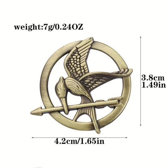 The Hunger Games Mockingjay Symbol Emblem Lapel Pin Brooch Charm Costume Jewelry - Picture 2 of 6